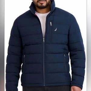 Nautica Mens quilted Puffer jacket medium blue